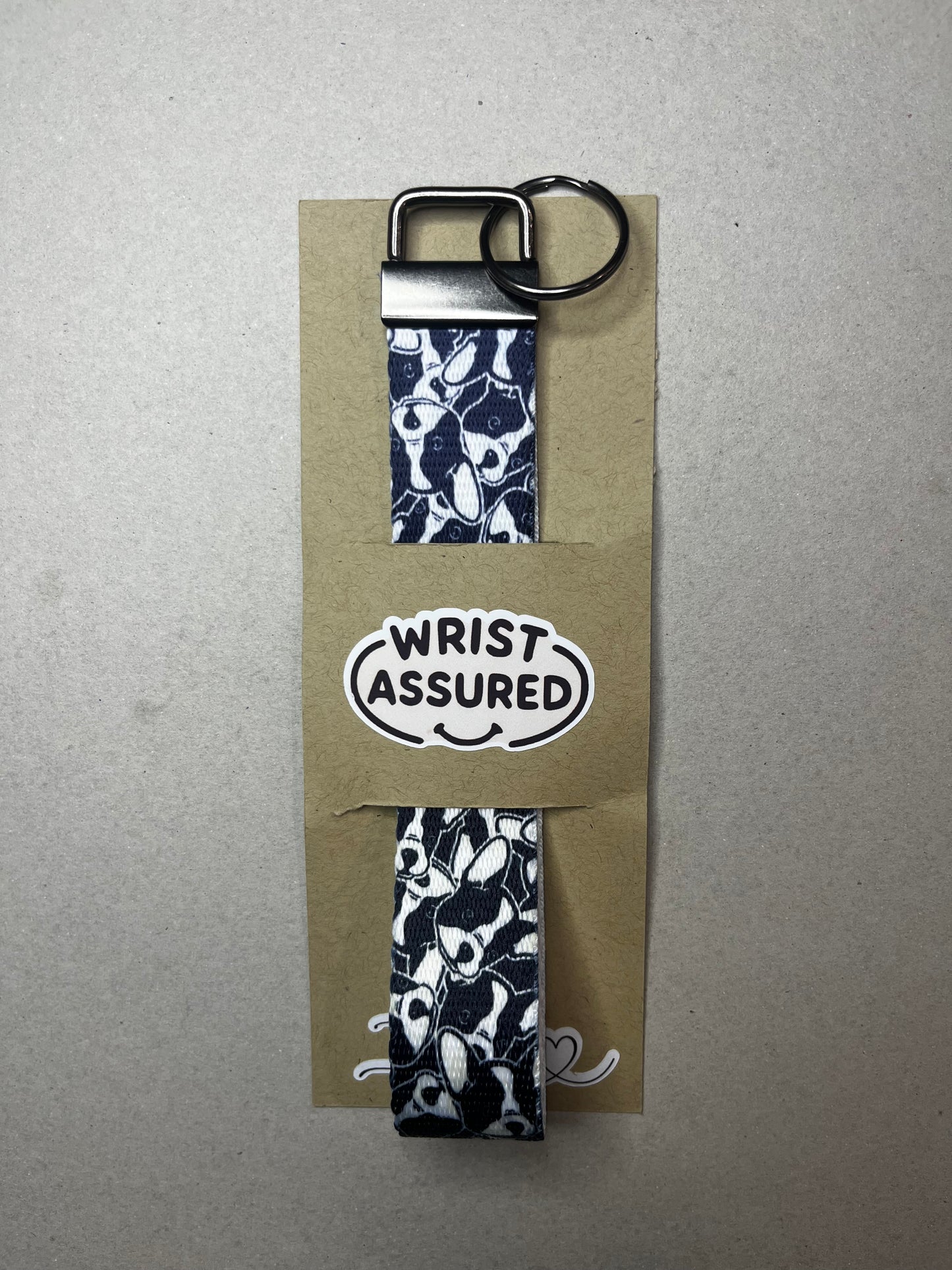 Bold, Loyal, and Oh So Cute: Balck & White Frenchie Wristlet Keychain
