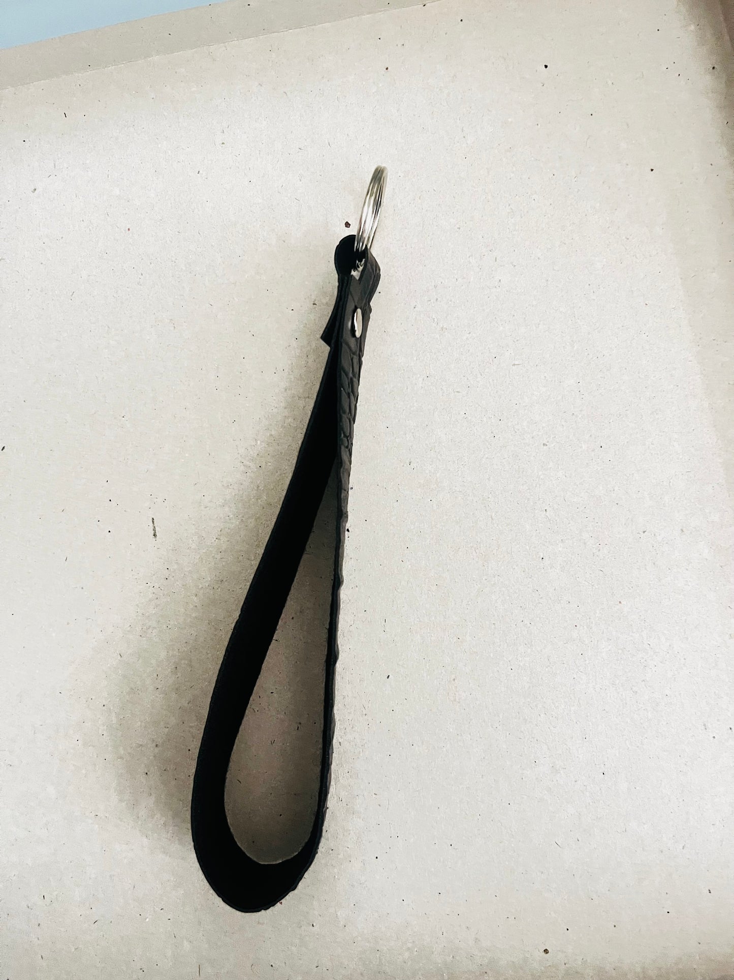 Lightweight Faux Leather Wristlet Keychain