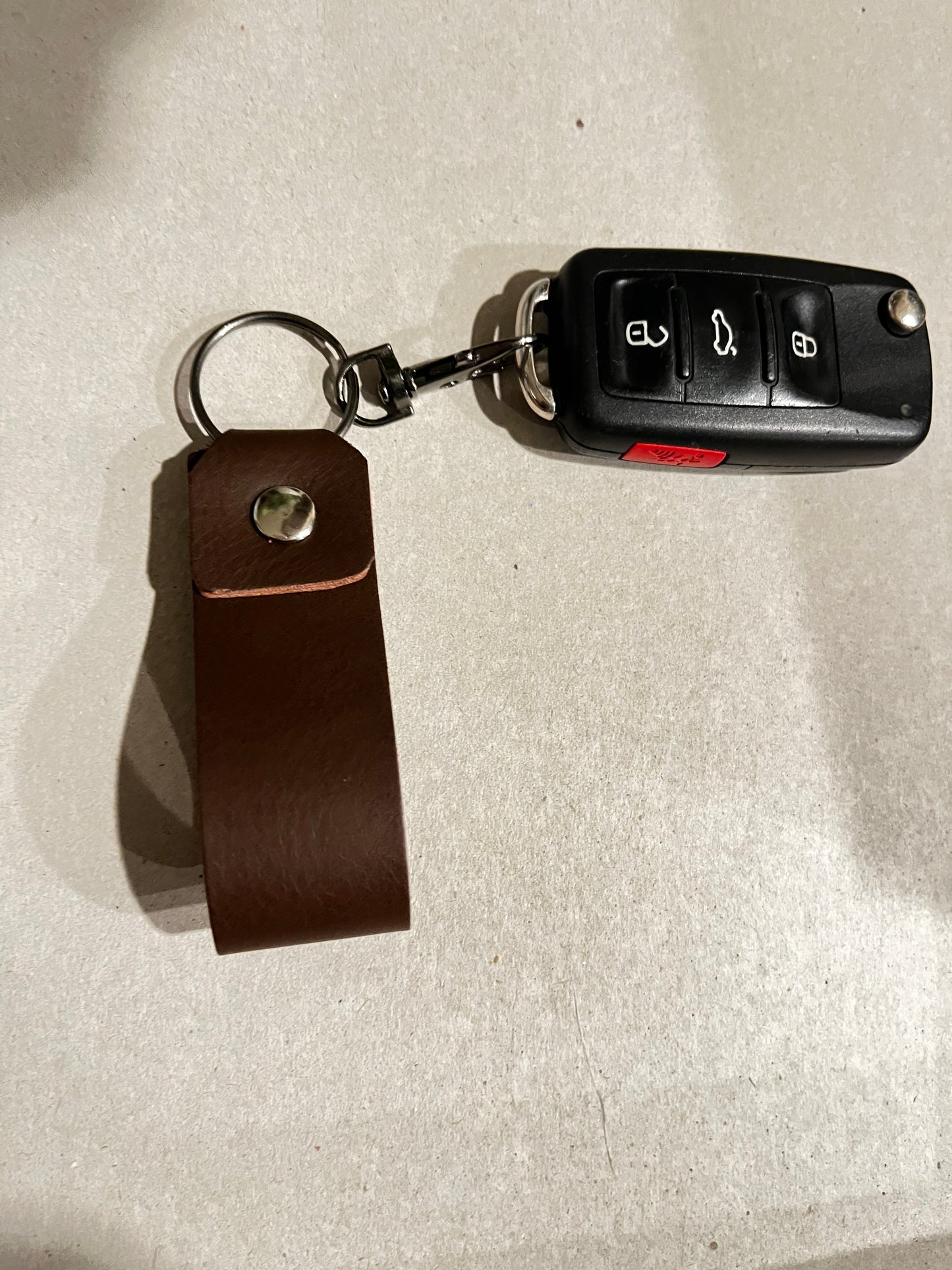 Dark Brown Mini Leather Keychain – Stylish, Compact, and Always Handy