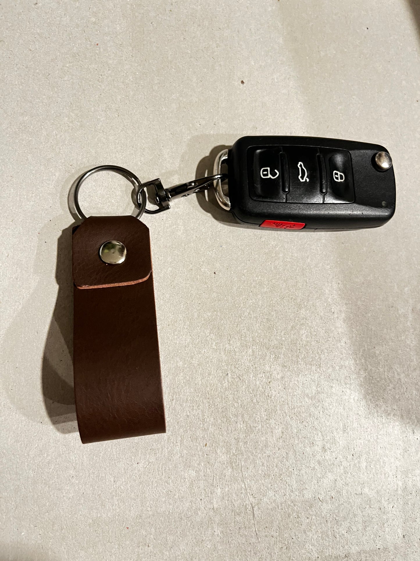 Dark Brown Mini Leather Keychain – Stylish, Compact, and Always Handy