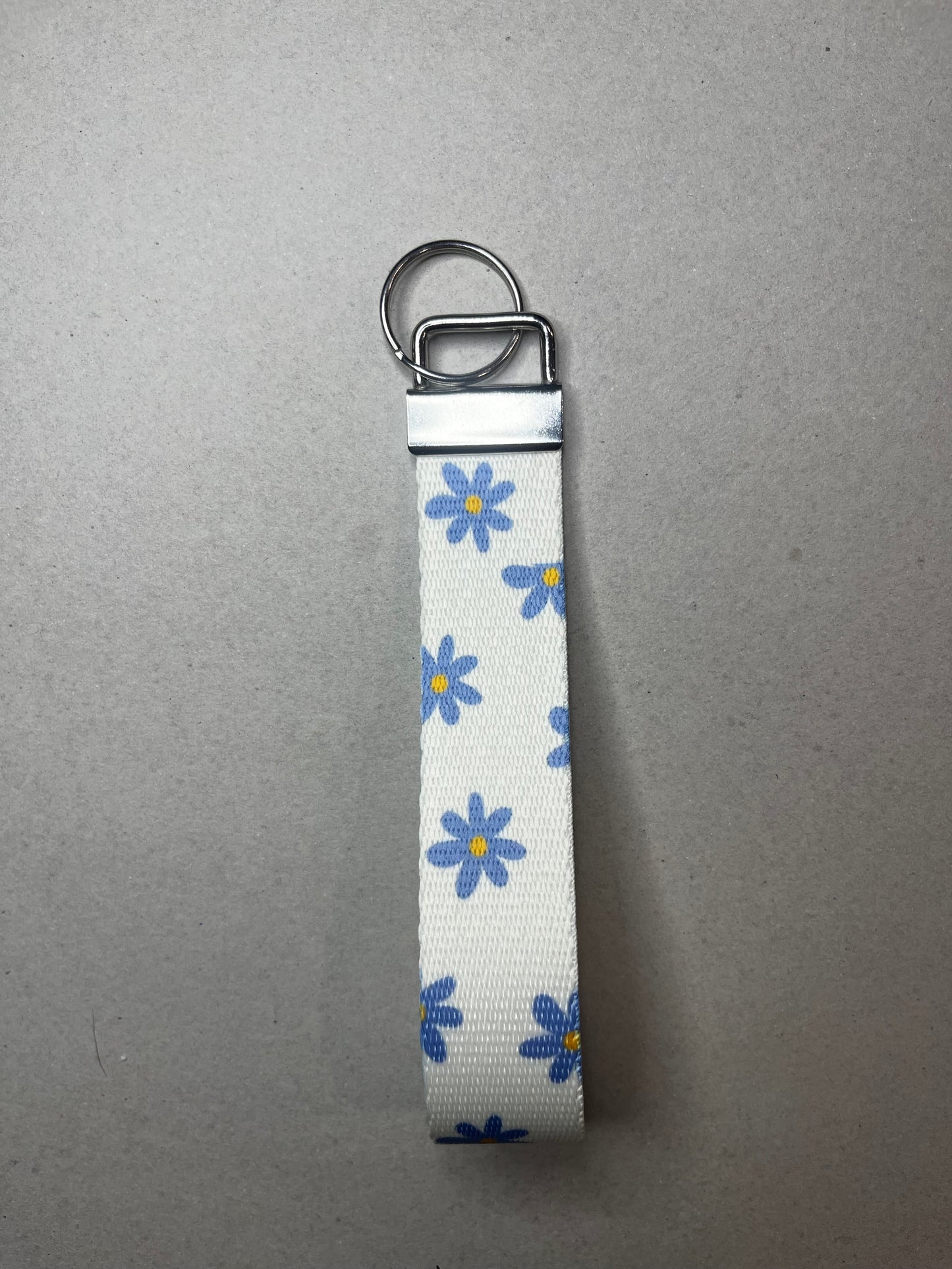 Bloom On The Go: Blue Flower Wristlet Keychain