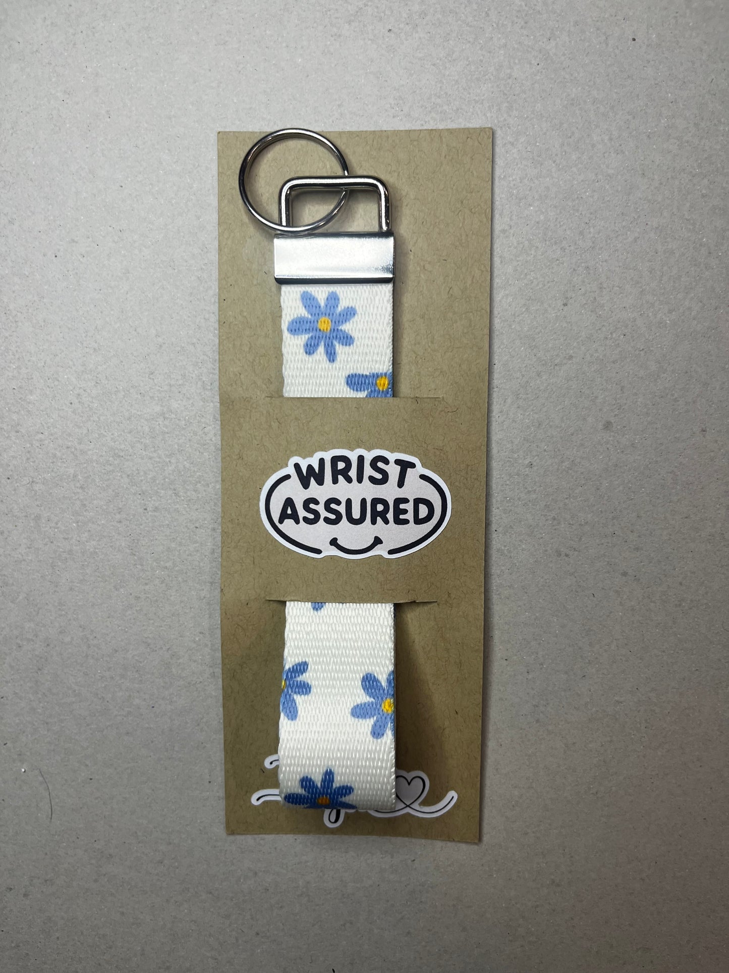 Bloom On The Go: Blue Flower Wristlet Keychain