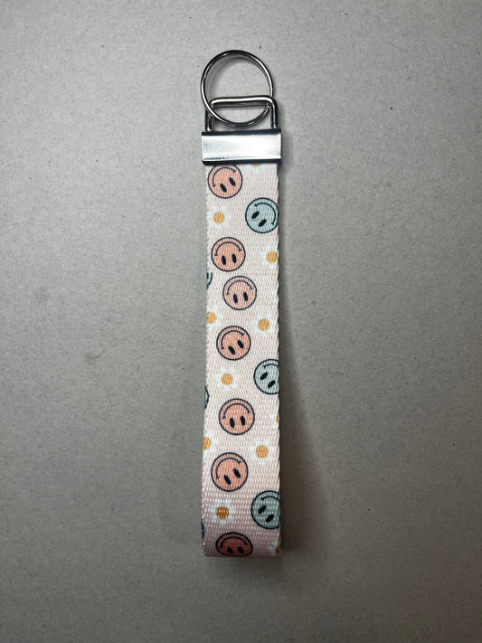 Pastel Vibes + Happy Feels Wristlet Keychain