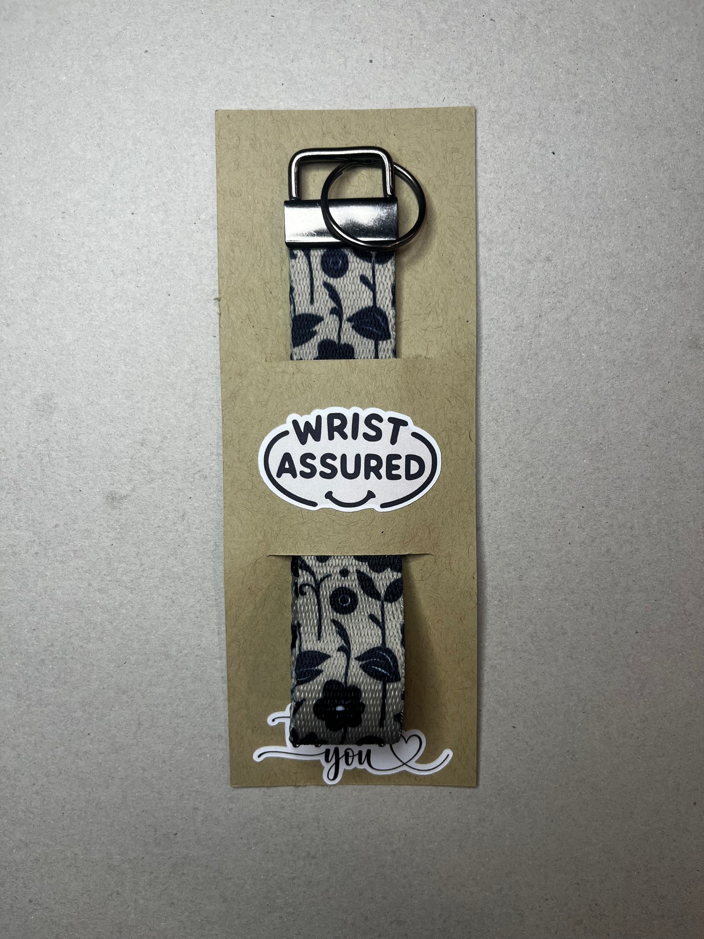 Bold Blossom, Everyday Style. - Big Black Flower Wristlet Keychain