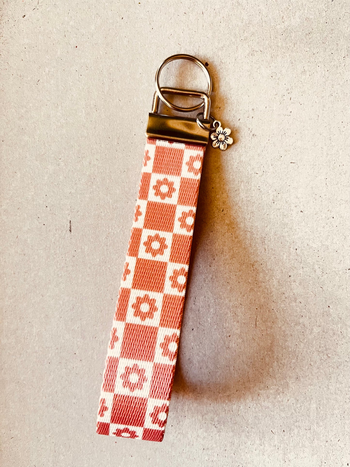 Bold, Bright, And Blooming With Style! - Orange Flower Wristlet Keychain