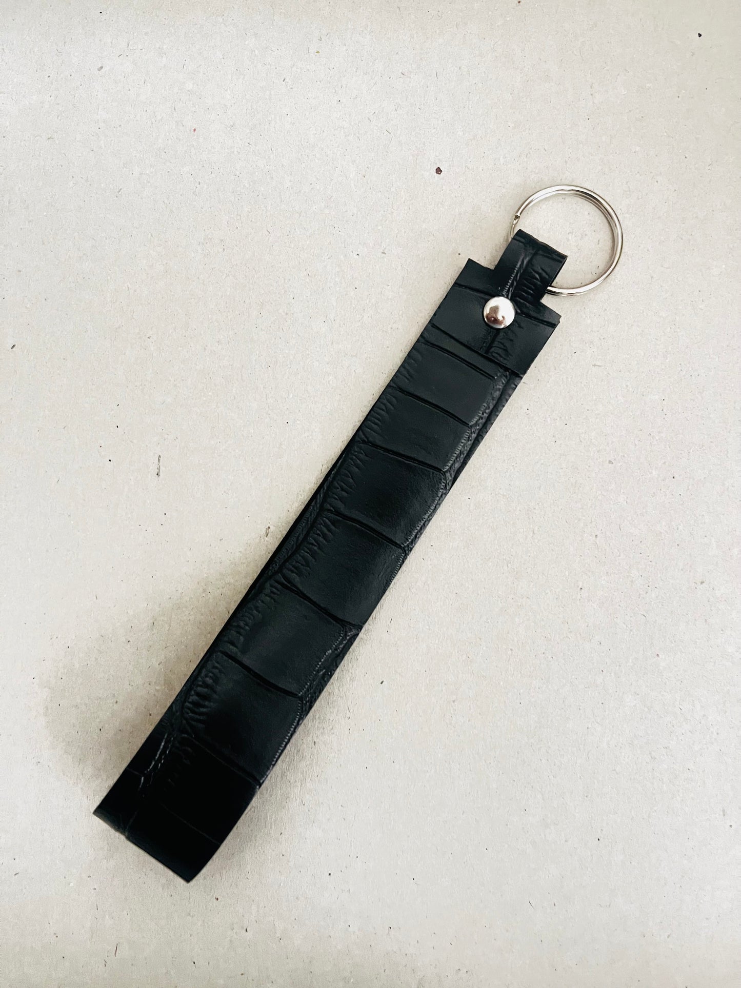 Lightweight Faux Leather Wristlet Keychain