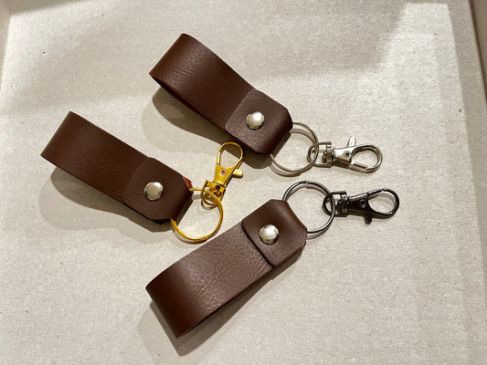 Dark Brown Mini Leather Keychain – Stylish, Compact, and Always Handy