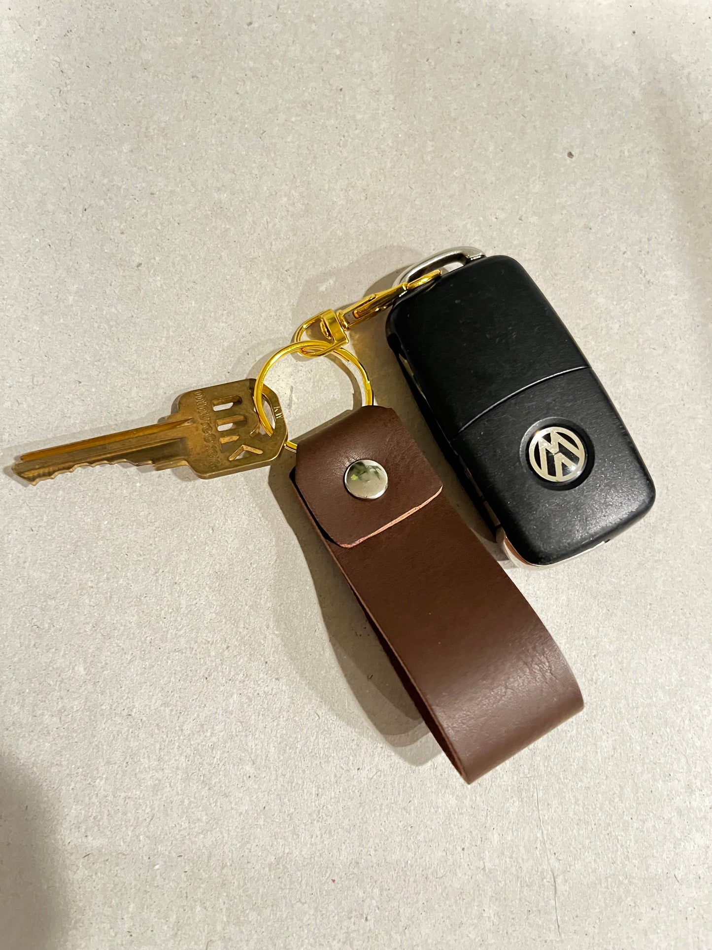 Dark Brown Mini Leather Keychain – Stylish, Compact, and Always Handy